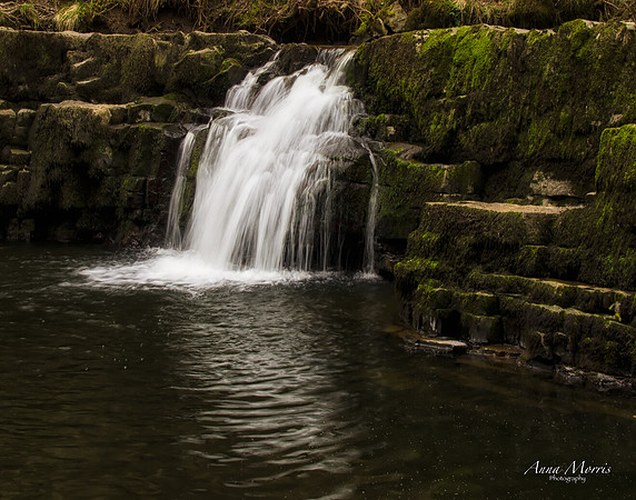 Falls above Sgwd Ddwli Uchaf in Brecon Beacons, Wales
