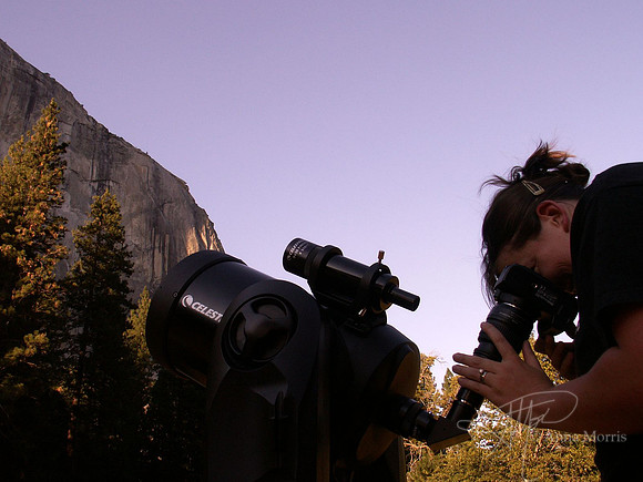 Taking shots through the Barlow of Climbers in Yosemite
