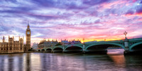 Big Ben & Westminster Bridge at sunset