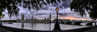 Sunset over the Thames & Big Ben - panorama