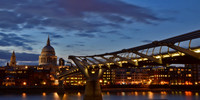 St Pauls Cathedral & Millenium Bridge at sunset